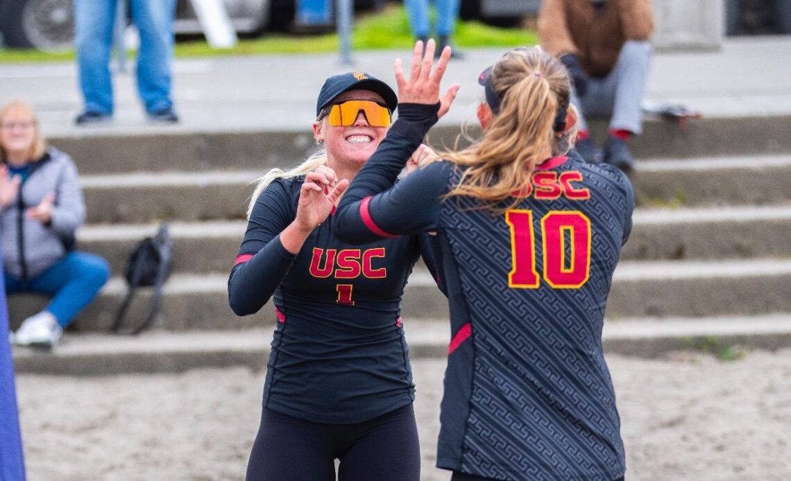 No. 3 USC Beach Volleyball Tops No. 7 California to Wrap Pac-12 North Invitational