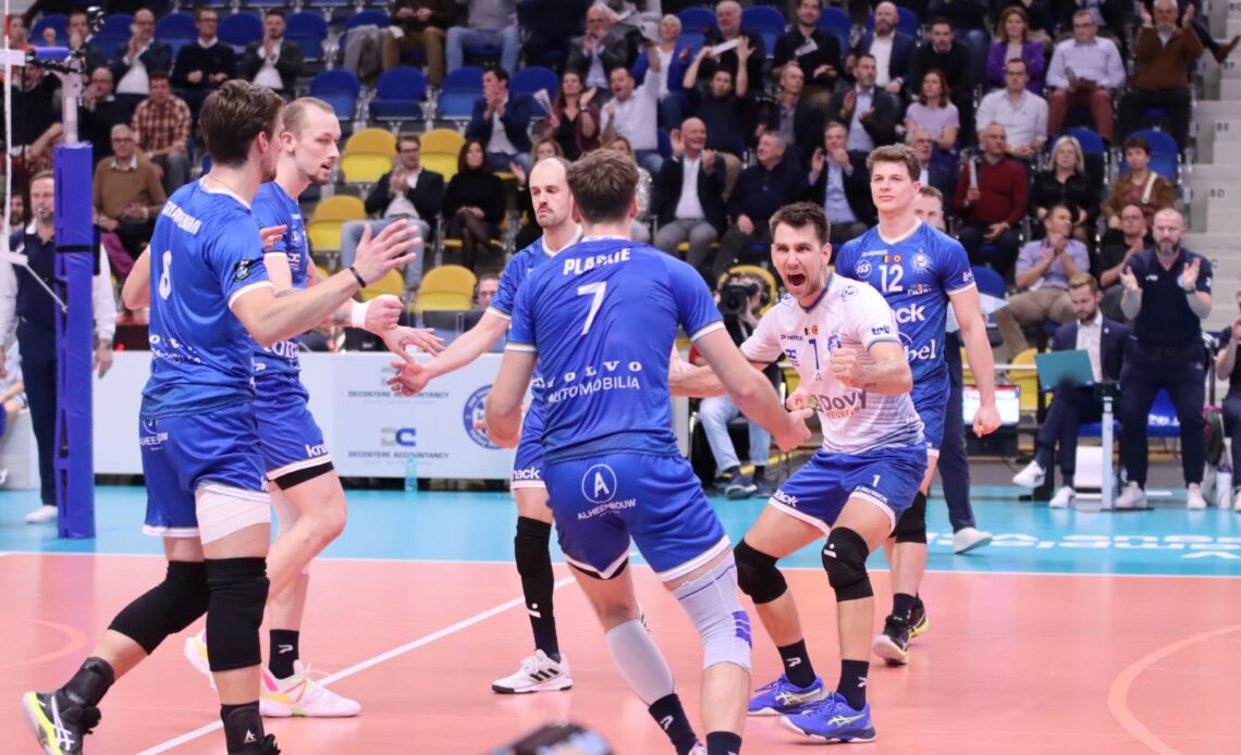 WorldofVolley :: BEL M: Roeselare Inches Closer to Championship with Dominant Win Against Maaseik - Check Out Spectacular Point!
