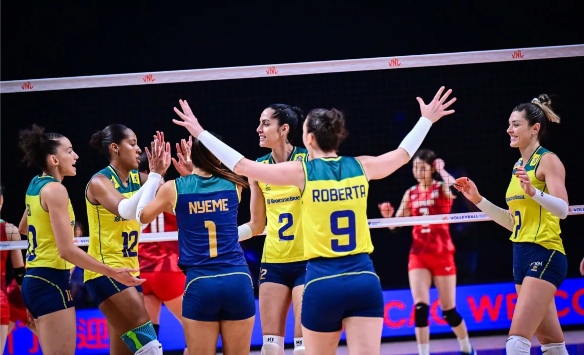 WorldofVolley :: VNL W: Brazil Triumphs Over Japan