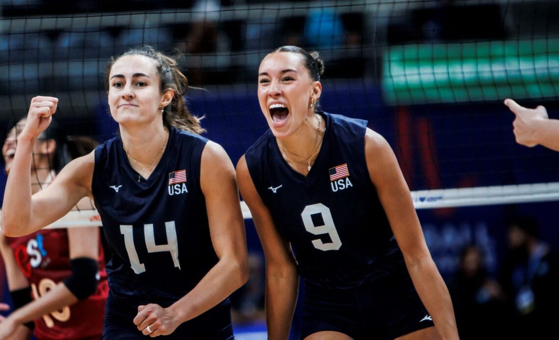 WorldofVolley :: VNL W: Skinner Shines in USA Debut, Dominicans Upset Serbia in Volleyball Nations League Opener