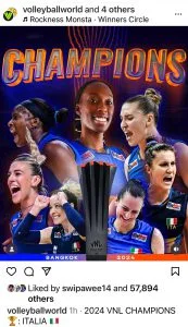 EGONU LEADS ITALY TO THEIR SECOND VNL TITLE, JAPAN SETTLES FOR HISTORIC SILVER