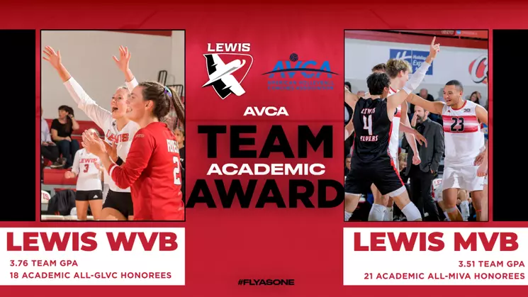 Lewis Women's and Men's Volleyball Teams Both Earn AVCA Team Academic Award