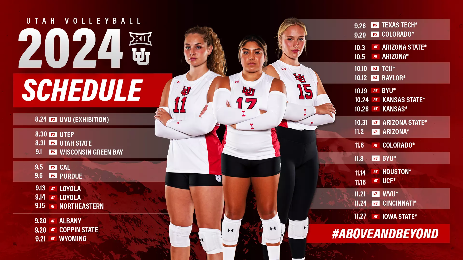 Utah Volleyball Announces 2024 Schedule