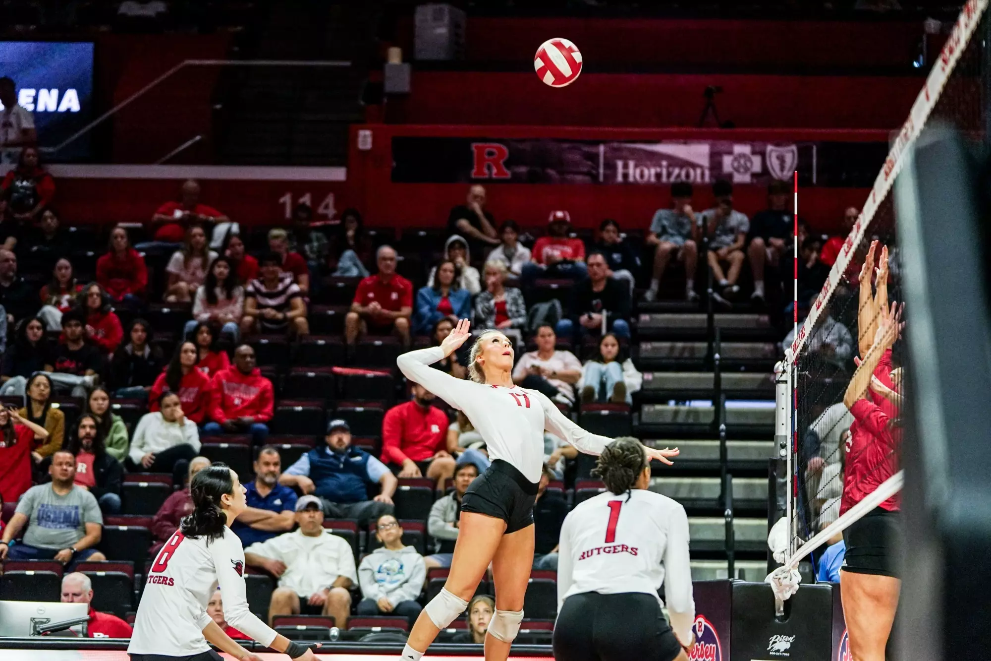 Avery Jesewitz on the attack against Indiana at Jersey Mike's Arena