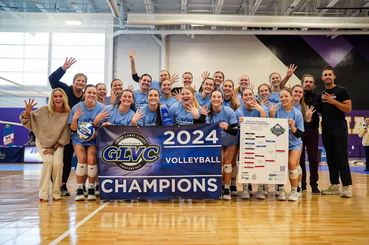 FOUR PEAT; Lewis Women's Volleyball Defeats Rockhurst in GLVC Championship Sunday