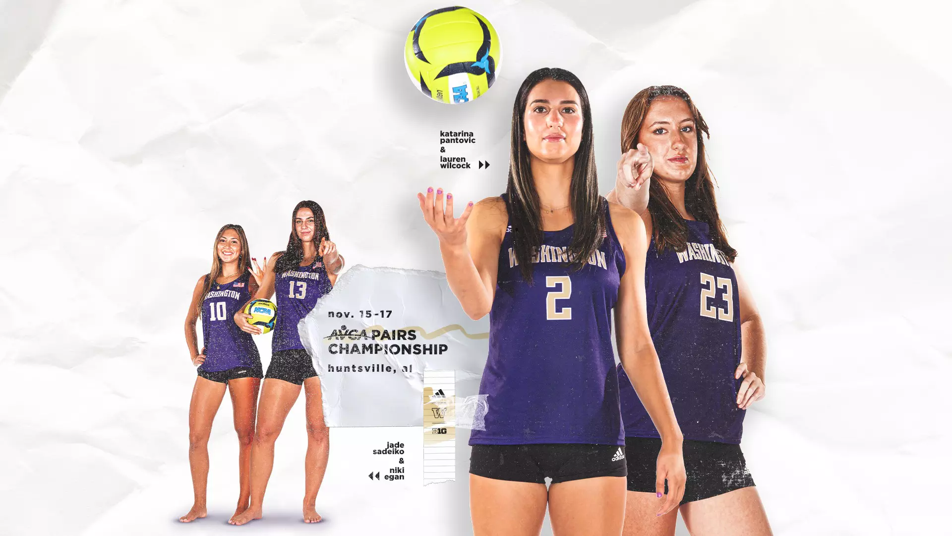 Four Huskies Head To The AVCA Pairs Championship