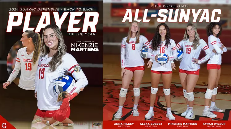 Martens Repeats as SUNYAC Vollleyball Defensive Player of Year; Four on All-League Team