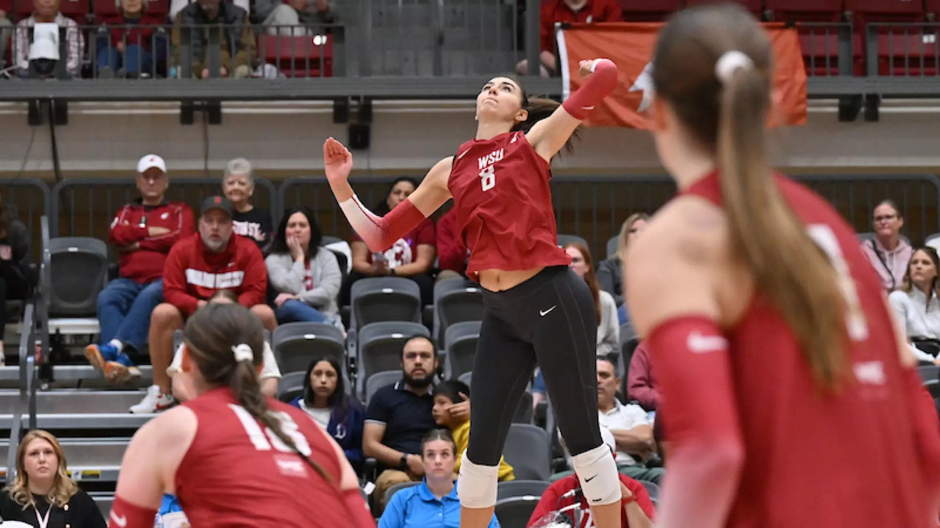 Katy Ryan goes up for what would be her 1,000th career kill