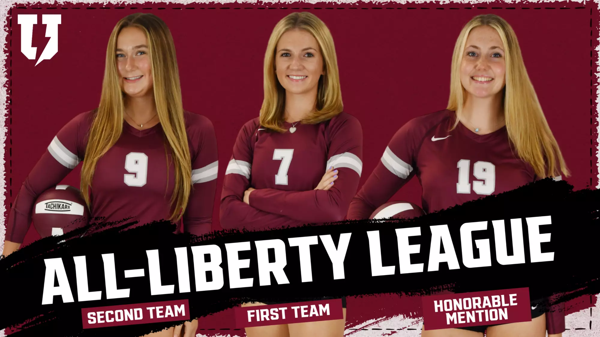 Three Named All-Liberty League for Women's Volleyball