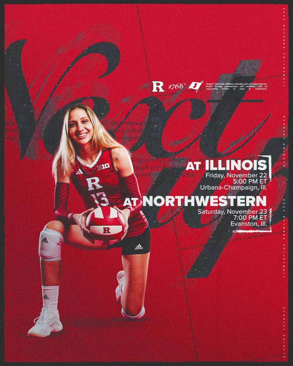 Volleyball preview graphic at Illinois & Northwestern featuring Ece Emurullah